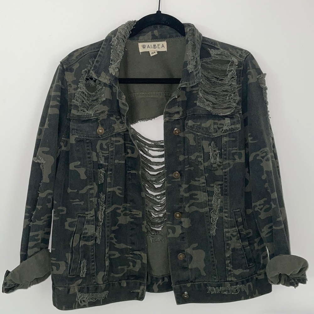 Camo denim jacket